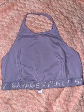 FOREVER Savage High neck Halter Bralette size 3x - NWOT! Lavender / lilac bra